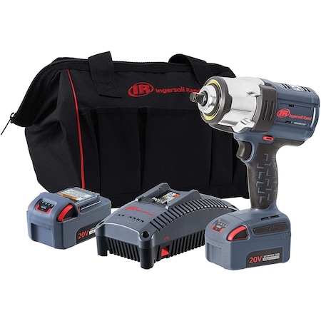 Ingersoll-Rand 20V 1/2" Drive Cordless Impact Wrench 2 Battery Kit - High Torque, IQv Power Control w/ 4 Modes, Bru IRTW7152-K22